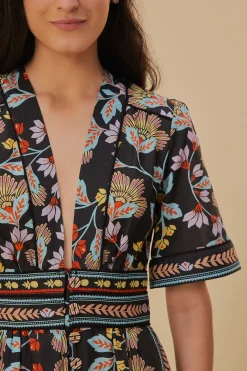 FARM Rio FLOWERY BLACK JUMPSUIT
