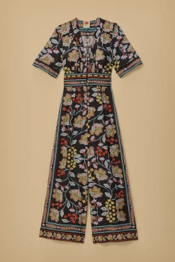 FARM Rio FLOWERY BLACK JUMPSUIT