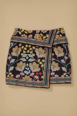 FARM Rio FLOWERY BLACK MINI SKIRT