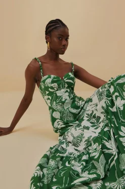 FARM Rio FOREST SOUL MIX MIDI DRESS
