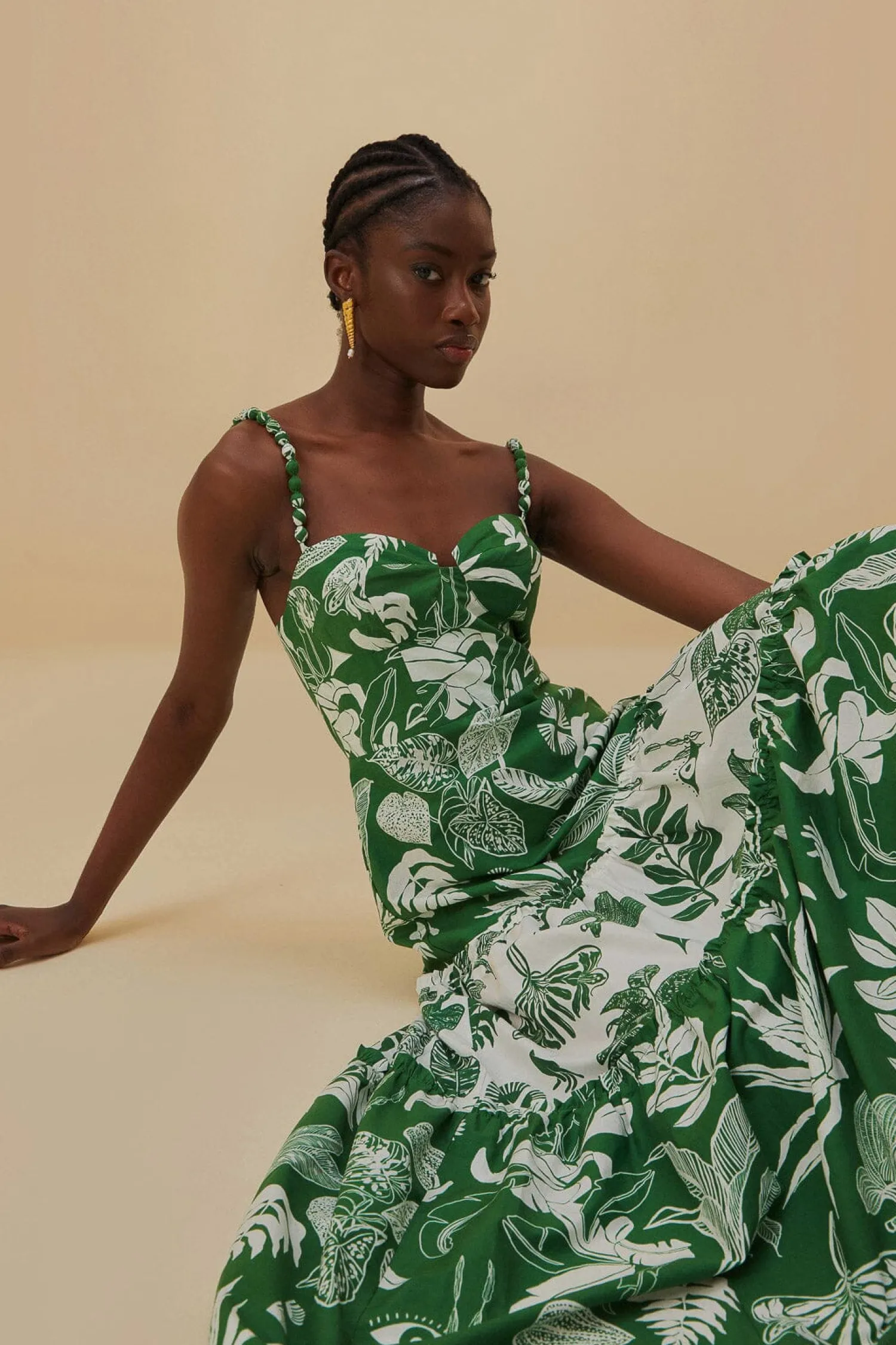 FARM Rio FOREST SOUL MIX MIDI DRESS