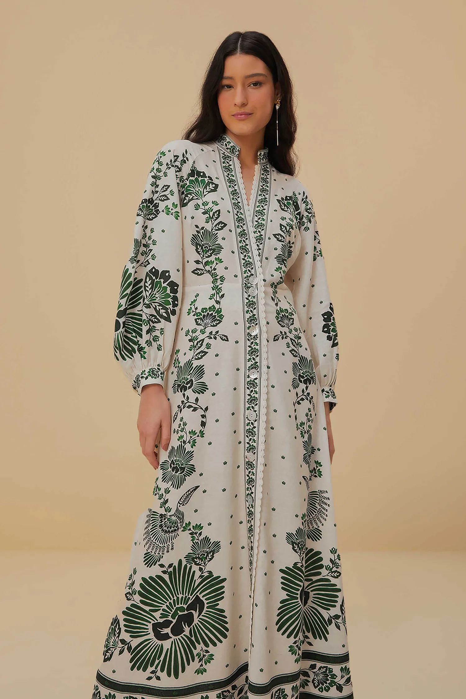 FARM Rio FOREST SOUL OFF-WHITE MAXI DRESS