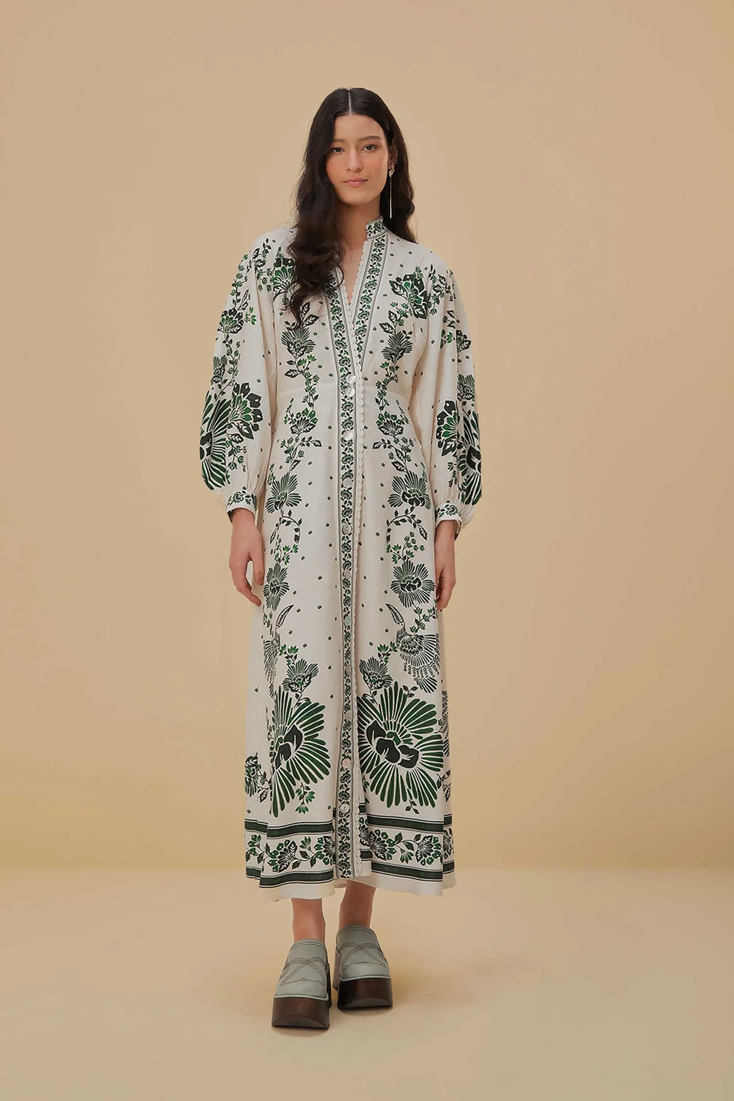 FARM Rio FOREST SOUL OFF-WHITE MAXI DRESS