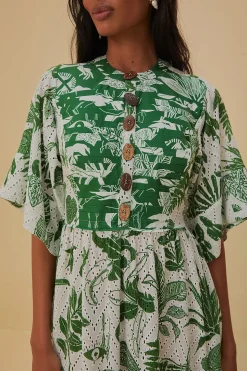 FARM Rio FOREST SOUL SHORT SLEEVE MIDI DRESS