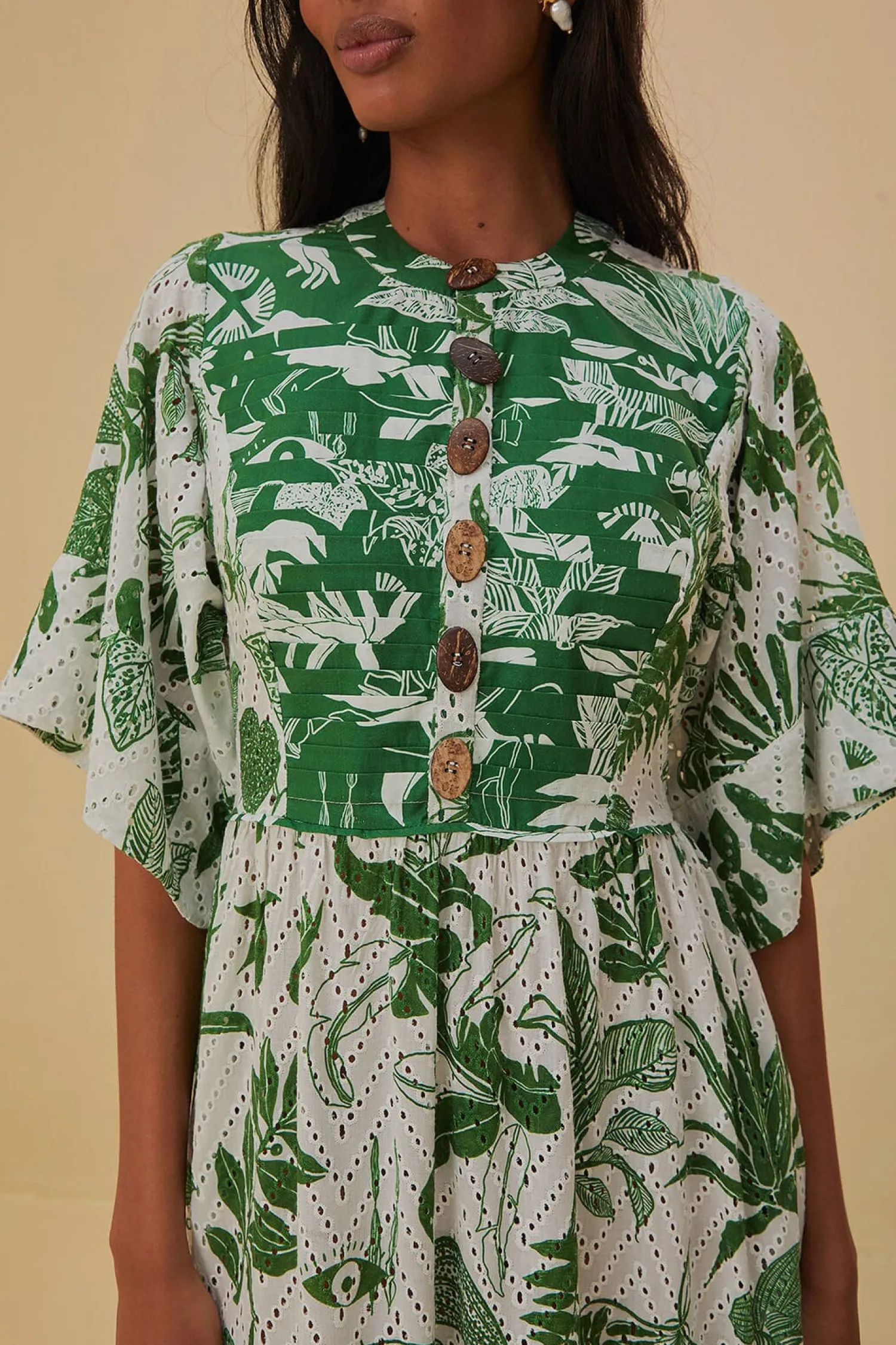 FARM Rio FOREST SOUL SHORT SLEEVE MIDI DRESS