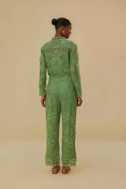 FARM Rio  GREEN GUIPIRE PANTS