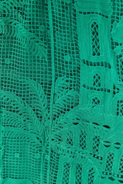 FARM Rio  GREEN MORADA BOA GUIPURE DRESS