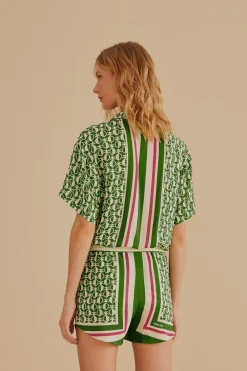FARM Rio GREEN PINEAPPLE SCARF SHORTS