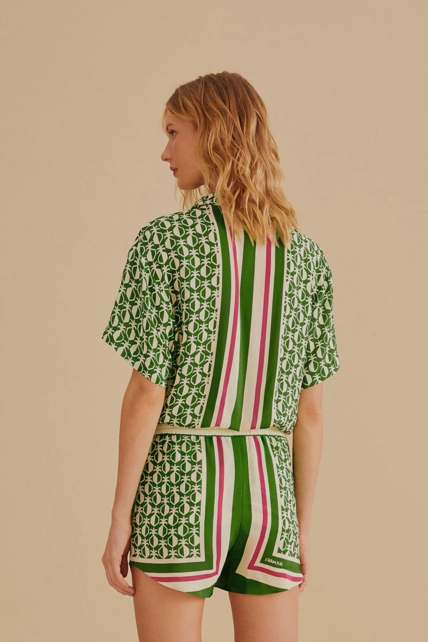 FARM Rio GREEN PINEAPPLE SCARF SHORTS