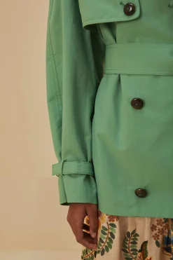 FARM Rio  GREEN SHORT TRENCH COAT