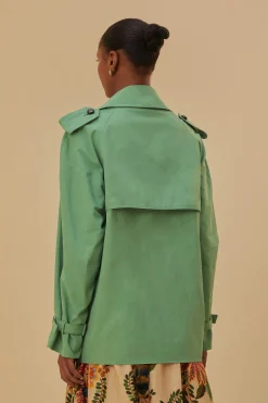 FARM Rio  GREEN SHORT TRENCH COAT