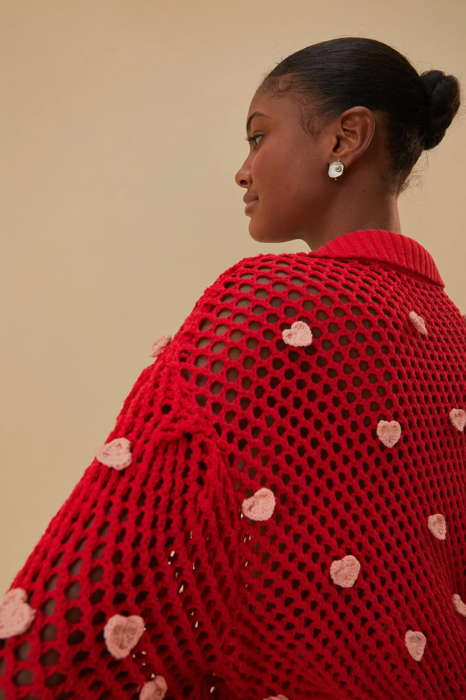 FARM Rio HANDMADE HEARTS KNIT SWEATER