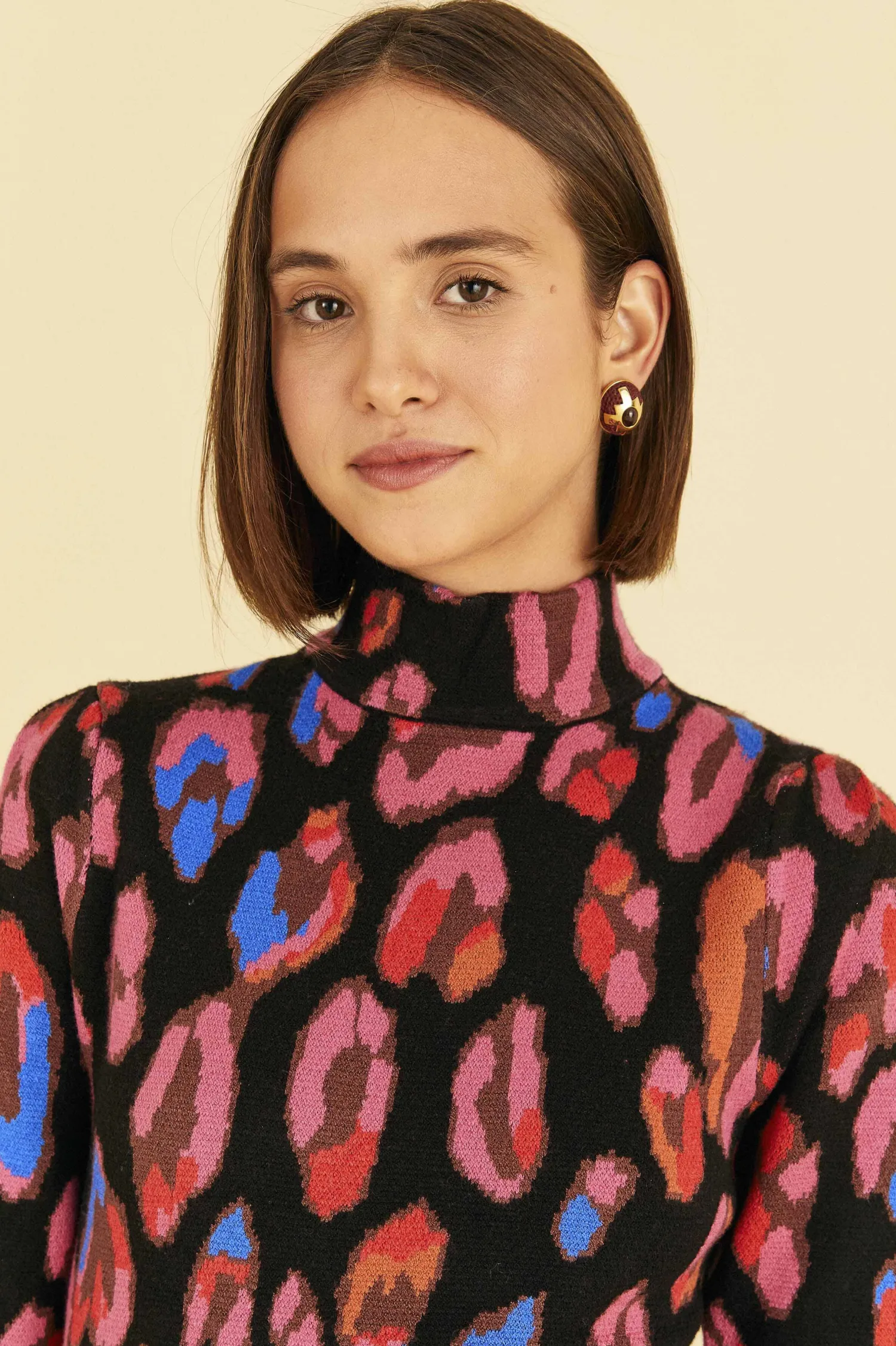 FARM Rio IRIDESCENT LEOPARDS KNIT MINI DRESS
