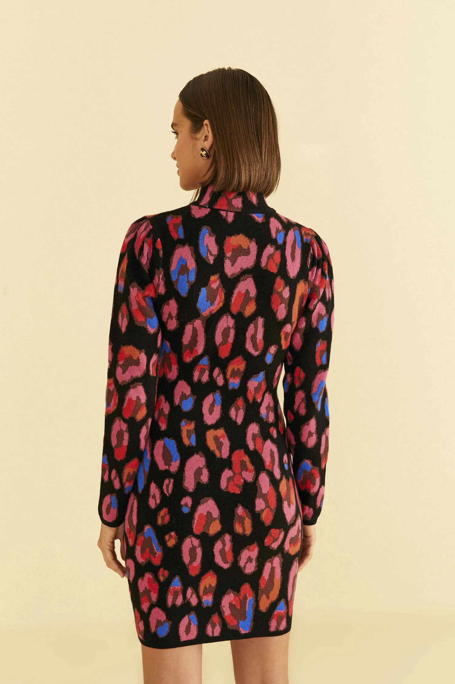 FARM Rio IRIDESCENT LEOPARDS KNIT MINI DRESS