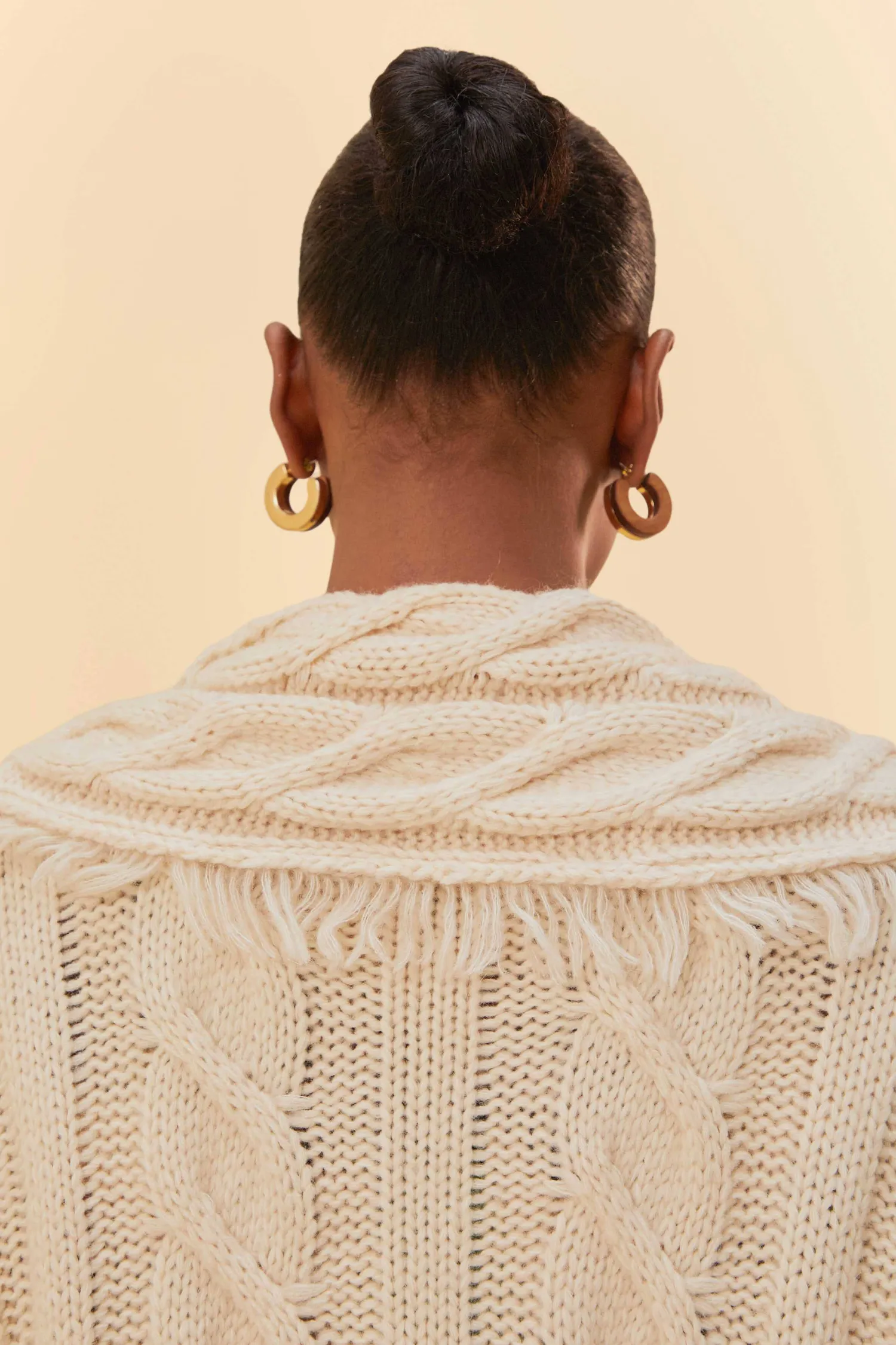 FARM Rio KHAKI BRAIDED KNIT CARDIGAN