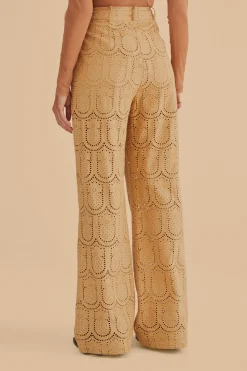 FARM Rio  KHAKI PINEAPPLE EYELET PANTS