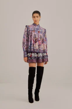 FARM Rio LAVENDER WILD NIGHT MINI SKIRT