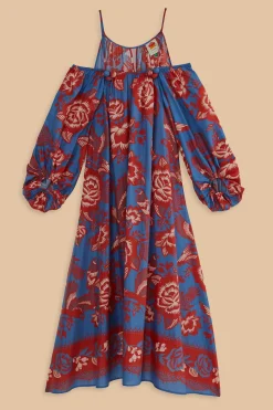 FARM Rio  LIGHT BLUE LACE GARDEN MAXI DRESS