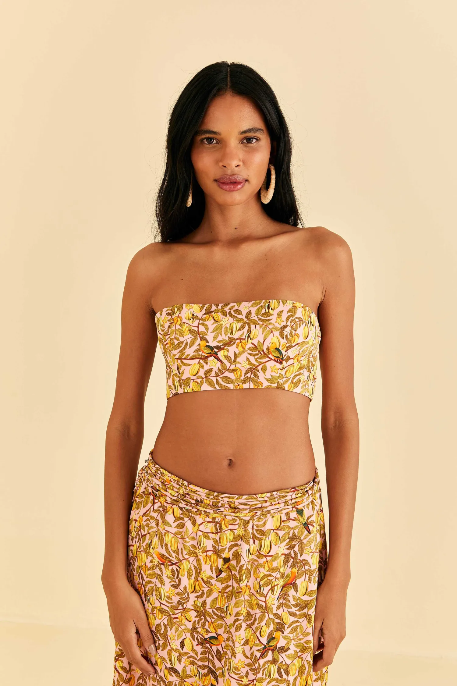 FARM Rio LIGHT PINK STAR FRUIT CROP TOP