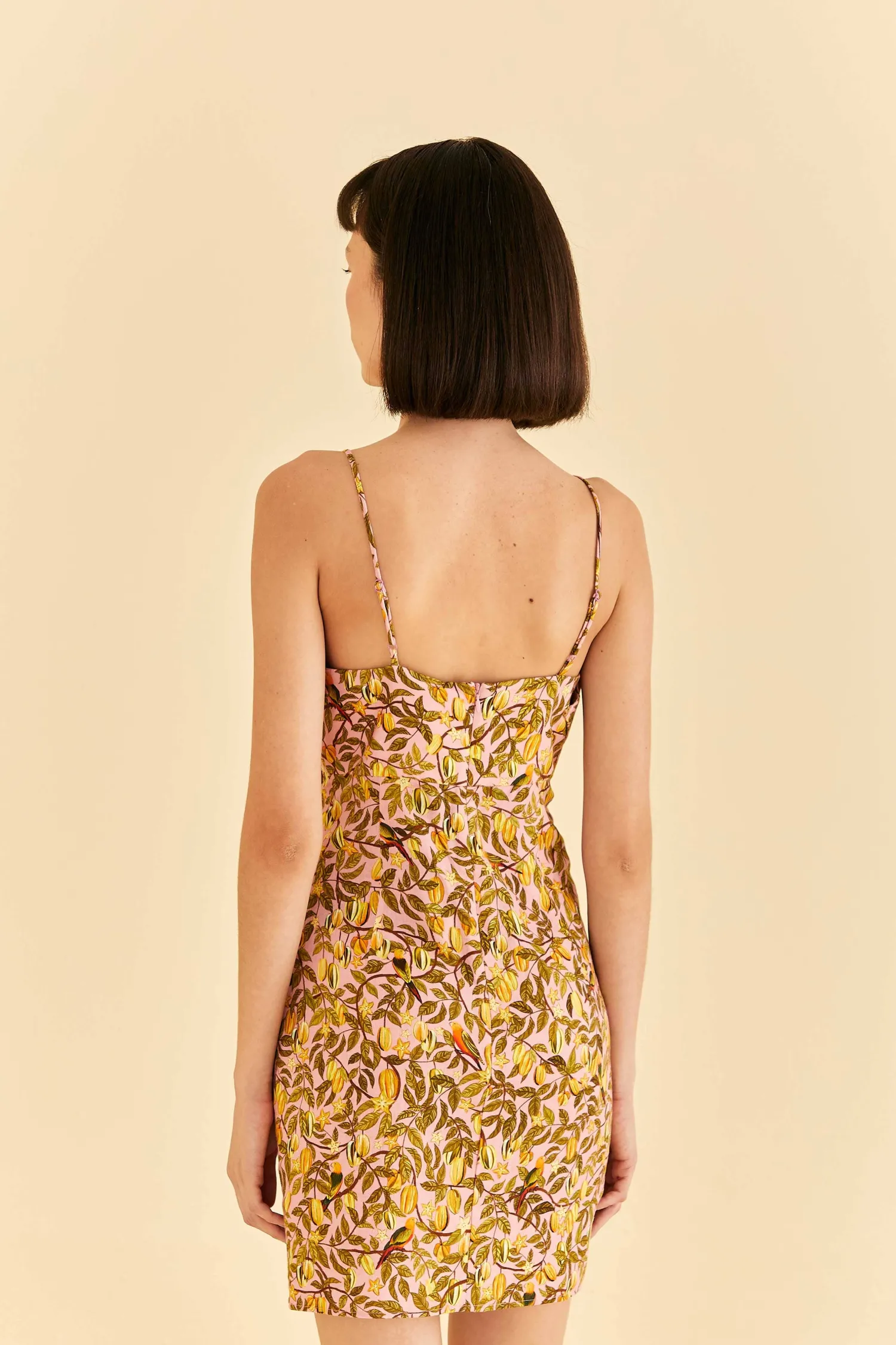 FARM Rio LIGHT PINK STAR FRUIT FLOWER MINI DRESS