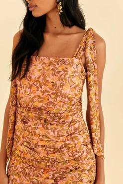 FARM Rio LIGHT PINK STAR FRUIT MIDI DRESS