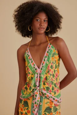 FARM Rio LIGHT YELLOW HEART IVY BLOUSE