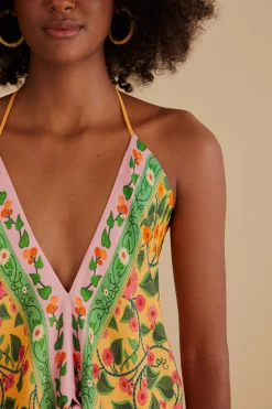 FARM Rio  LIGHT YELLOW HEART IVY BLOUSE