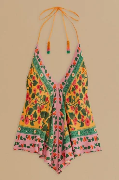 FARM Rio  LIGHT YELLOW HEART IVY BLOUSE