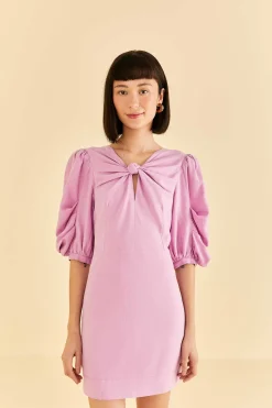 FARM Rio LILAC SHORT SLEEVE MINI DRESS