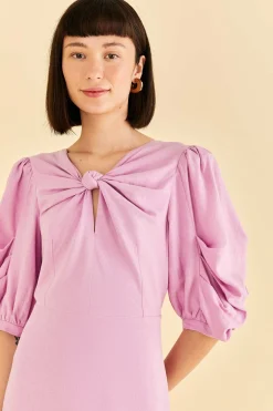 FARM Rio LILAC SHORT SLEEVE MINI DRESS