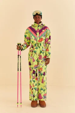 FARM Rio  LIME GREEN NEW MUSHROOM SKI JUMPSUIT