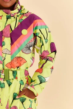 FARM Rio  LIME GREEN NEW MUSHROOM SKI JUMPSUIT