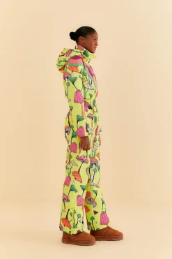 FARM Rio  LIME GREEN NEW MUSHROOM SKI JUMPSUIT