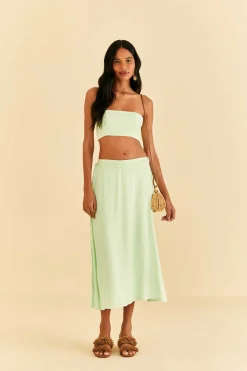 FARM Rio MINT MIDI SKIRT