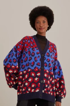 FARM Rio MIXED LEOPARDS KNIT CARDIGAN