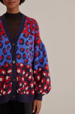 FARM Rio MIXED LEOPARDS KNIT CARDIGAN