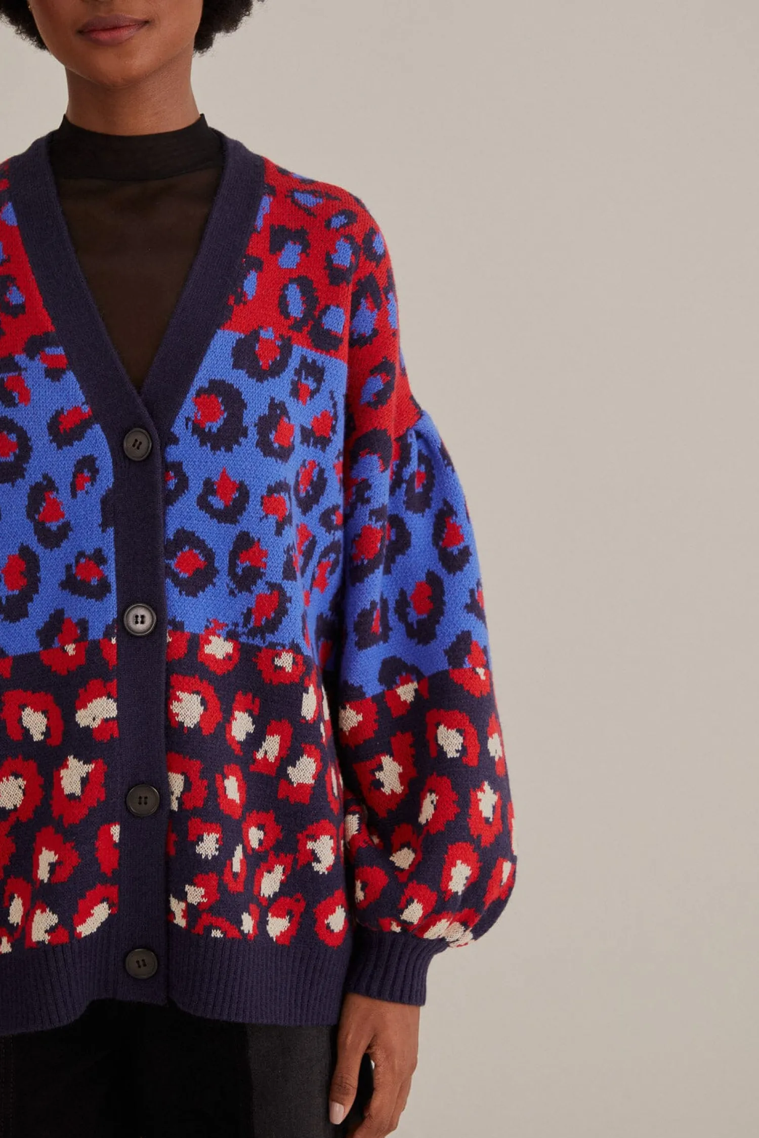 FARM Rio MIXED LEOPARDS KNIT CARDIGAN