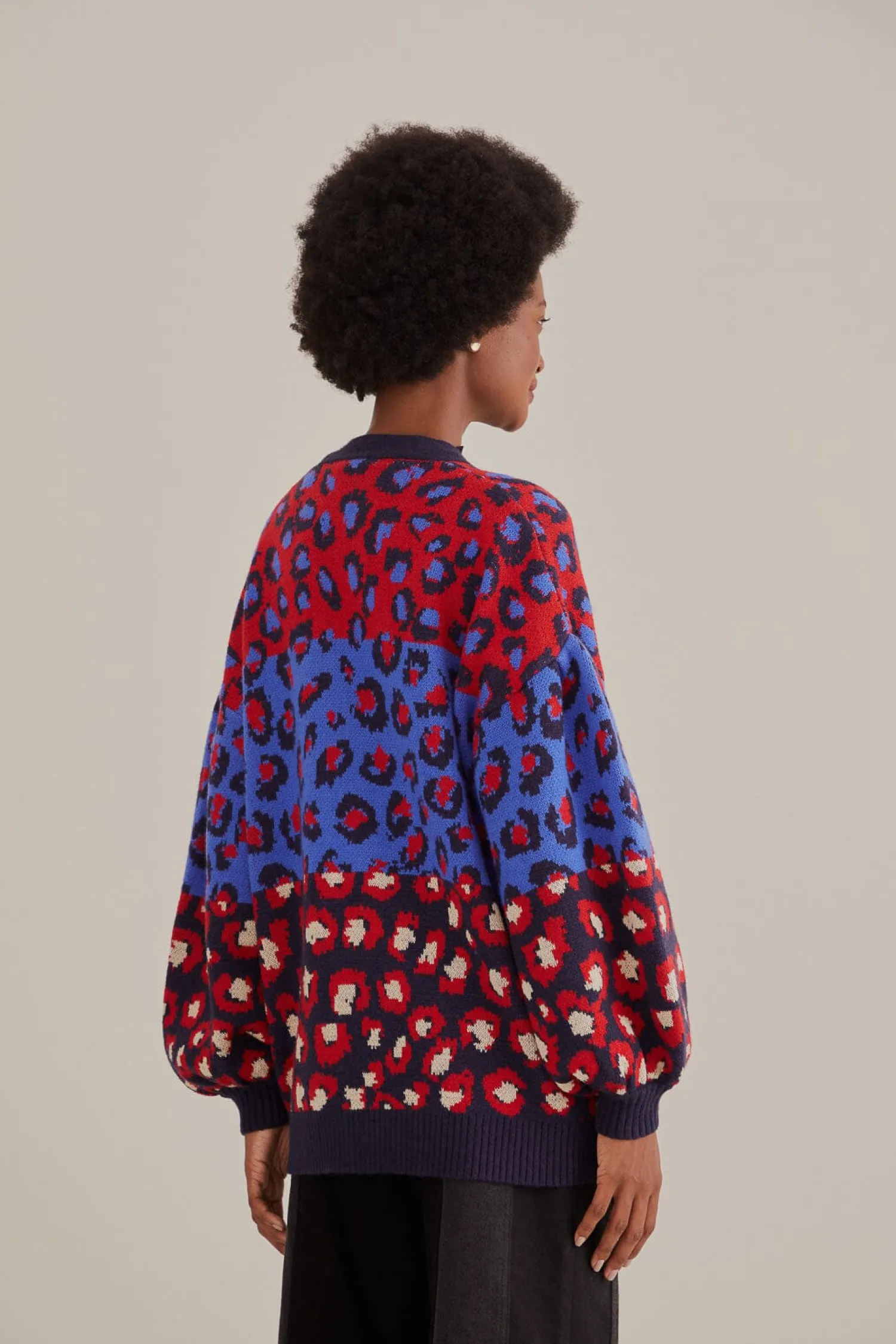 FARM Rio MIXED LEOPARDS KNIT CARDIGAN