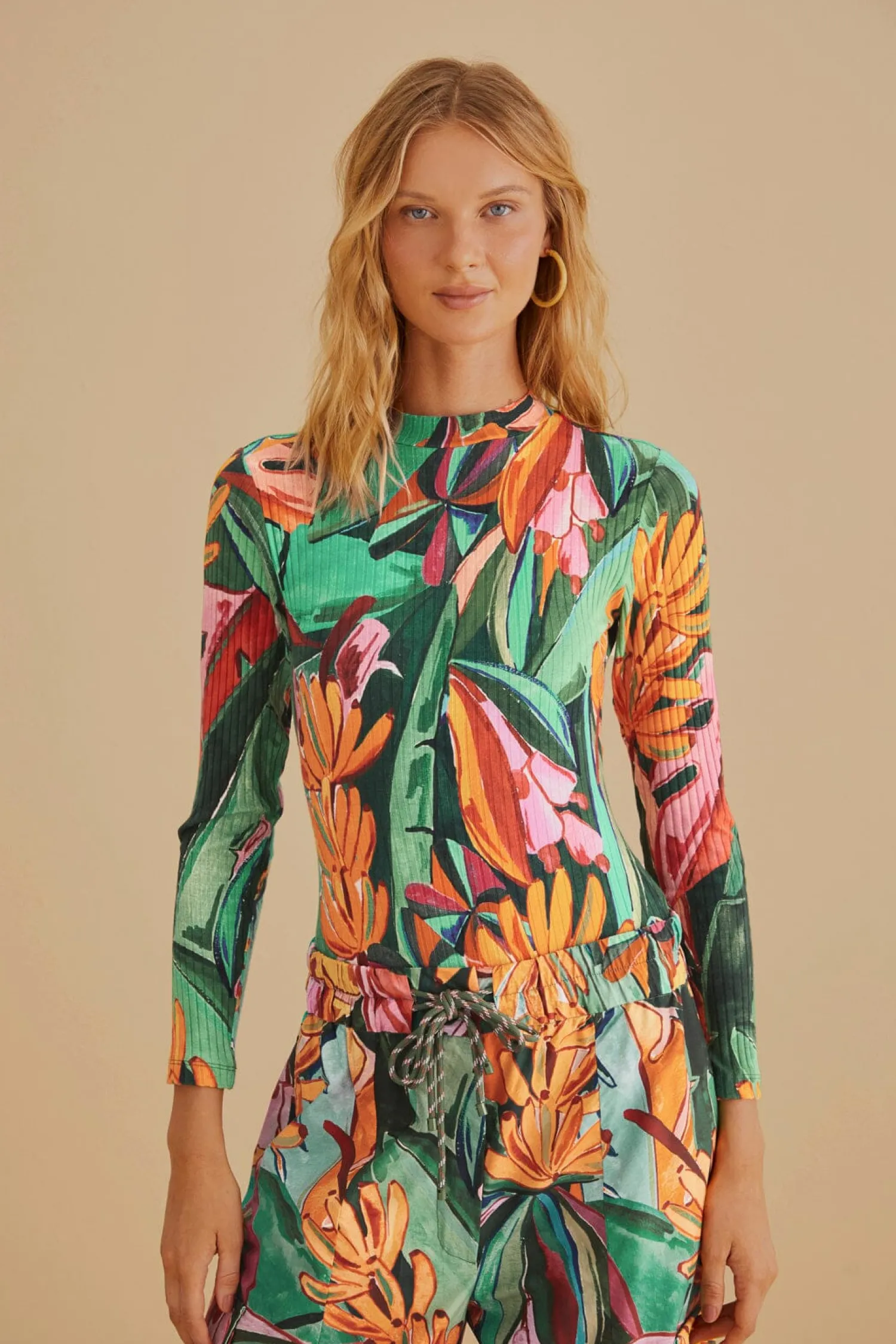 FARM Rio MULTICOLOR BANANA FOLIAGE ORGANIC COTTON BODYSUIT