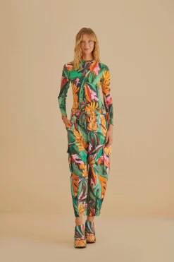 FARM Rio  MULTICOLOR BANANA FOLIAGE ORGANIC COTTON BODYSUIT