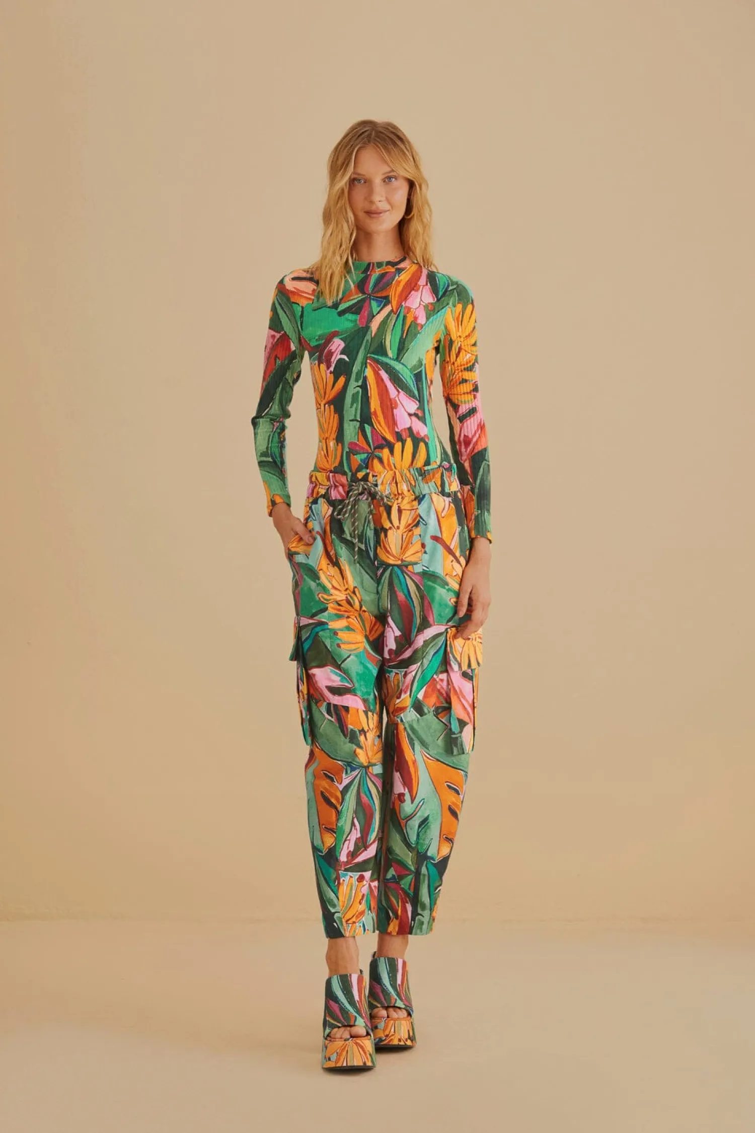 FARM Rio MULTICOLOR BANANA FOLIAGE ORGANIC COTTON BODYSUIT