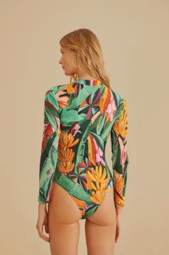 FARM Rio MULTICOLOR BANANA FOLIAGE ORGANIC COTTON BODYSUIT