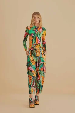 FARM Rio MULTICOLOR BANANA FOLIAGE PANTS