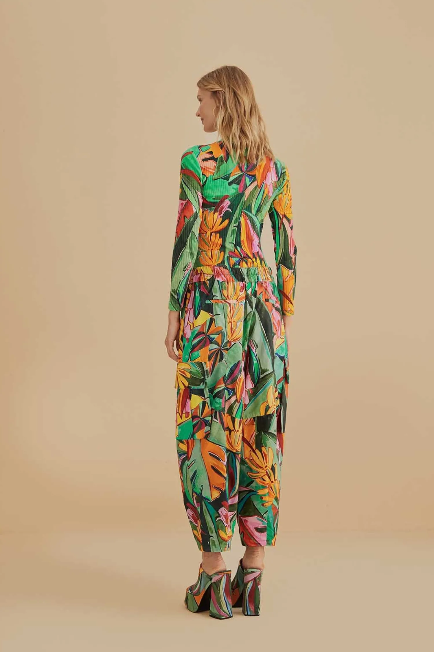 FARM Rio MULTICOLOR BANANA FOLIAGE PANTS