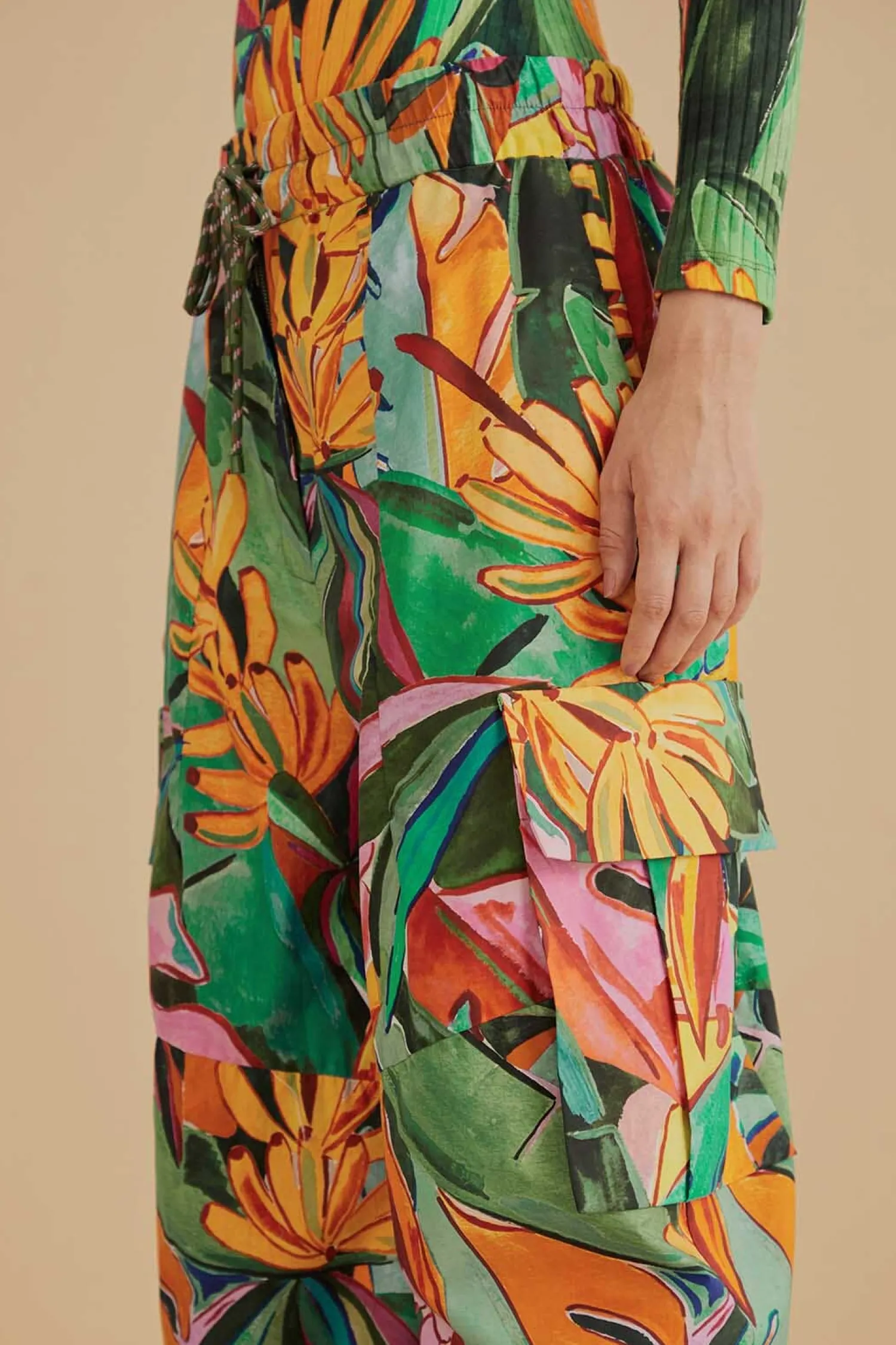 FARM Rio MULTICOLOR BANANA FOLIAGE PANTS