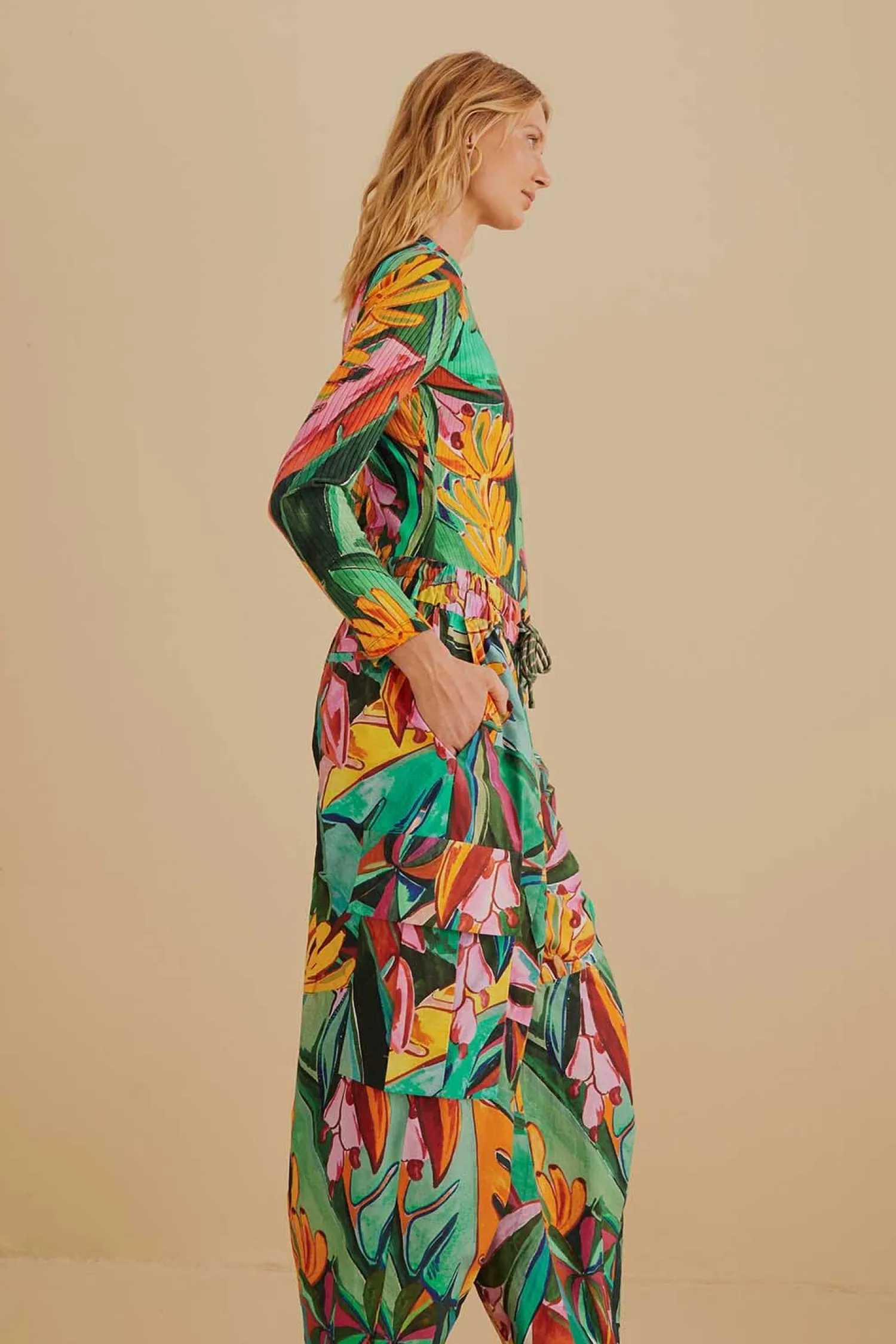 FARM Rio MULTICOLOR BANANA FOLIAGE PANTS
