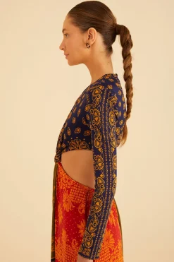 FARM Rio MULTICOLOR BANDANA DREAM CUT OUT MAXI DRESS