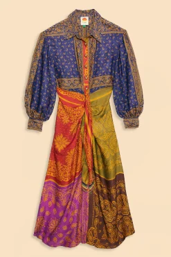 FARM Rio  MULTICOLOR BANDANA DREAM MIDI SHIRTDRESS