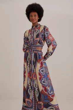 FARM Rio MULTICOLOR ENERGY SCARF CUT-OUT MAXI DRESS
