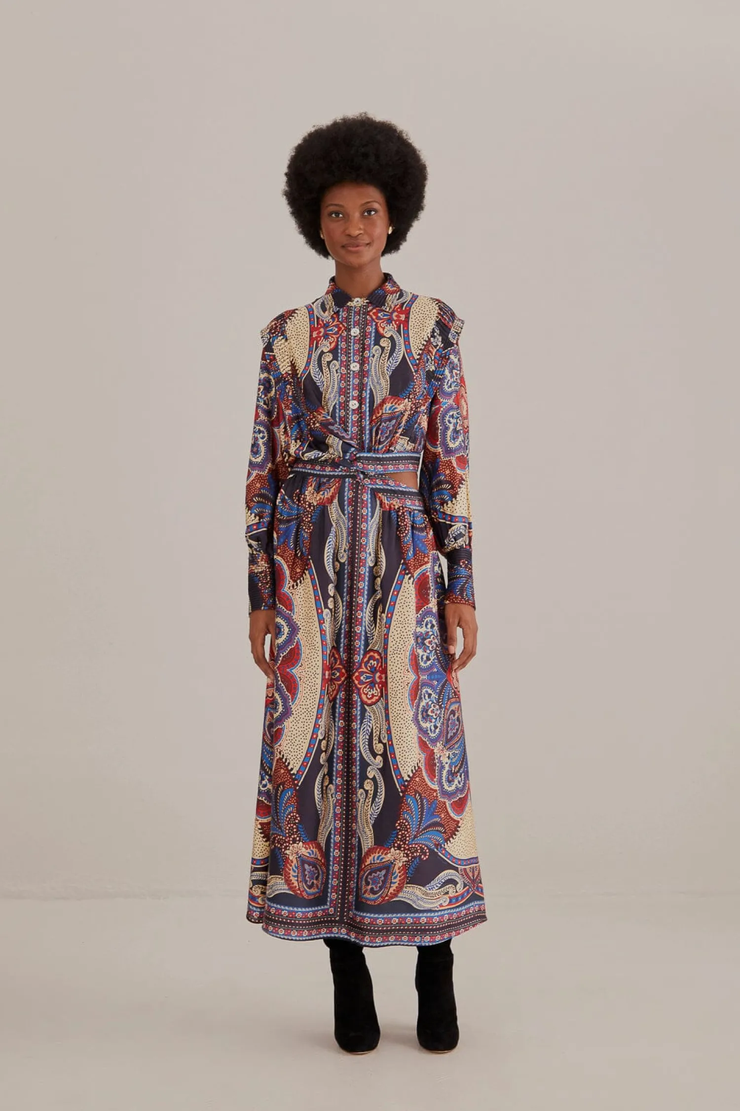 FARM Rio MULTICOLOR ENERGY SCARF CUT-OUT MAXI DRESS